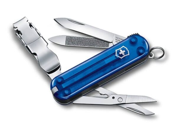 Kleines Taschenmesser Nailclip blau transparent