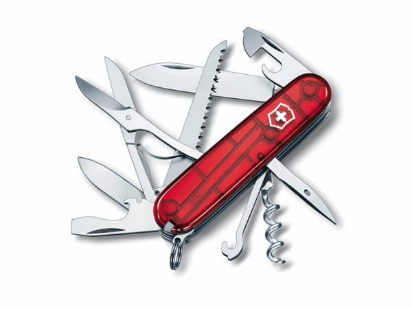 Mittleres Taschenmesser Huntsman rot transparent