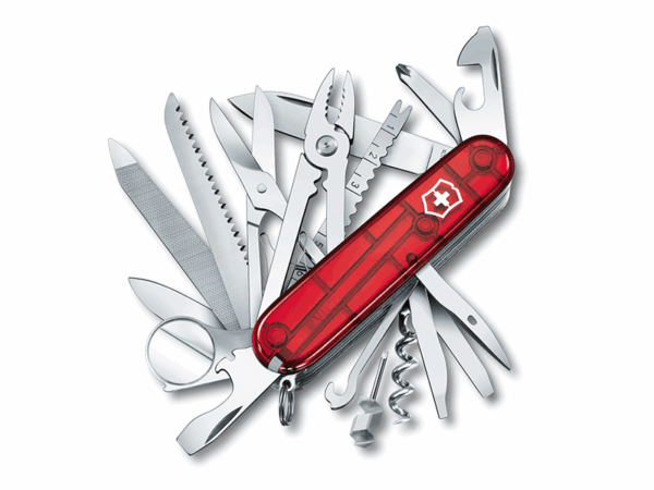 Mittleres Taschenmesser Swiss Champ rot transparent