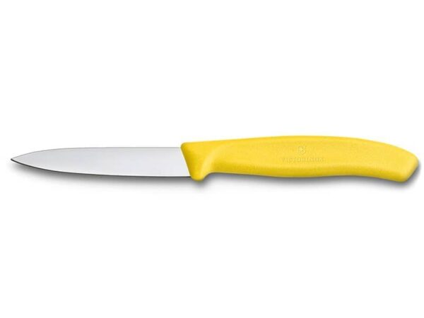 Gemüsemesser Swiss Classic 8cm mit Spitzklinge und gelbem Griff