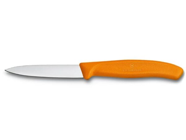 Gemüsemesser Swiss Classic 8cm mit Spitzklinge und orangem Griff
