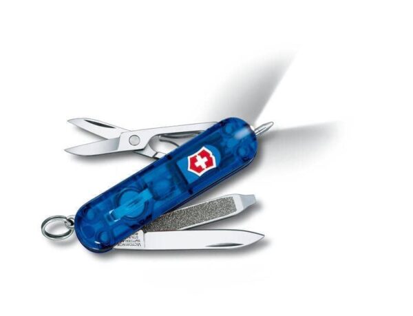 Mittleres Taschenmesser Signature Lite blau transparent