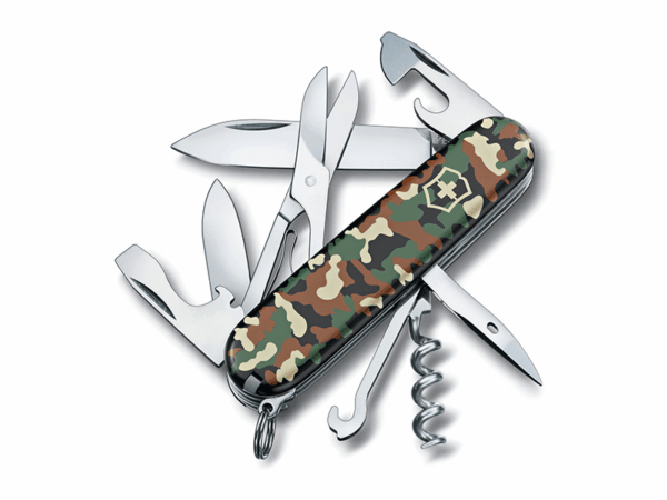 Mittleres Taschenmesser Climber Camouflage schwarz/grün