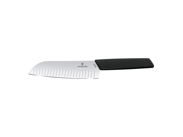 Santokumesser Swiss Modern schwarz mit Kullenschliff 17cm