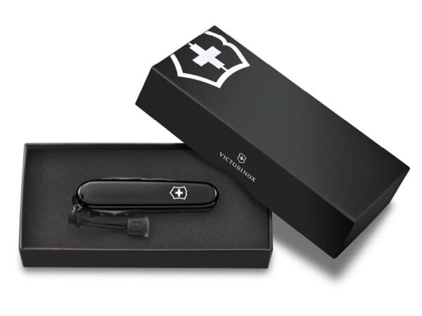Großes Taschenmesser Ranger Onyx Black Set mit Leder-Etui Schwarz Geschenkverpackung