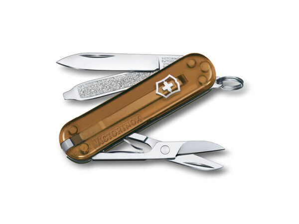 Kleines Taschenmesser Classic SD Chocolate Fudge braun transparent