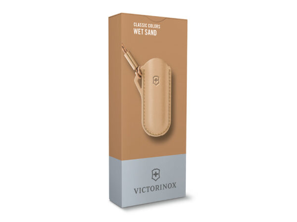Leder-Etui für kleine Taschenmesser beige Geschenkverpackung