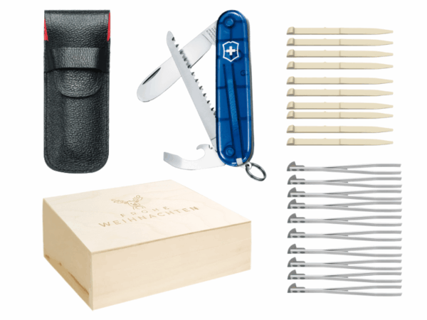 Mittleres Taschenmesser für Kinder My First Victorinox Weihnachtsbox Blau transparent