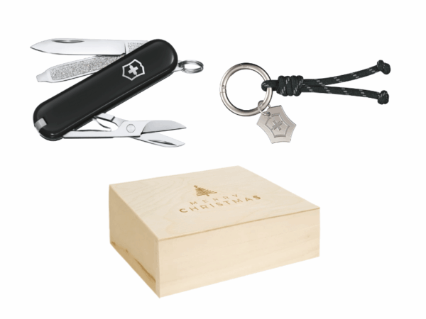 Kleines Taschenmesser Classic SD Colors Dark Illusion Weihnachtsbox mit Schlüsselring