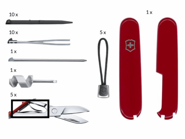Ersatzteilset groß für Mittlere Taschenmesser schwarz