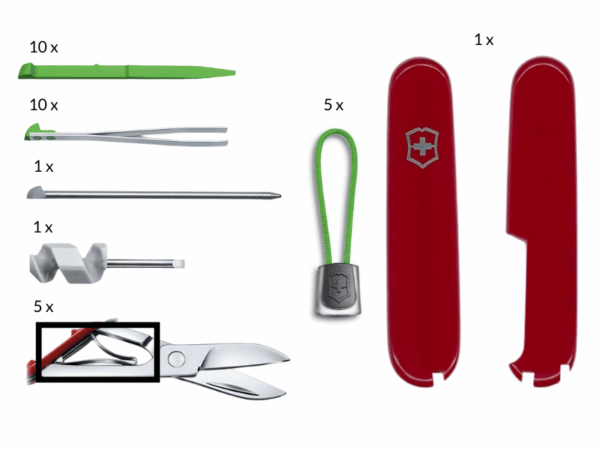 Ersatzteilset groß für Mittlere Taschenmesser grün