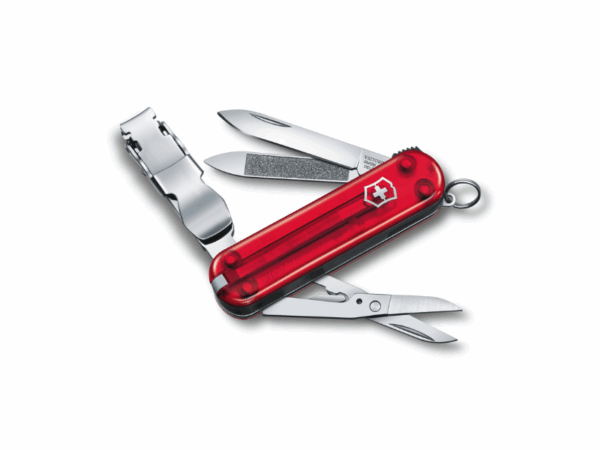 Kleines Taschenmesser Nailclip rot transparent