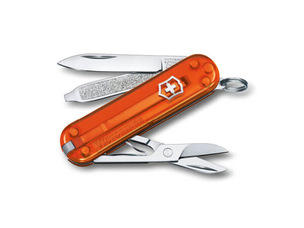 Kleines Taschenmesser Classic SD Fire Opal orange transparent