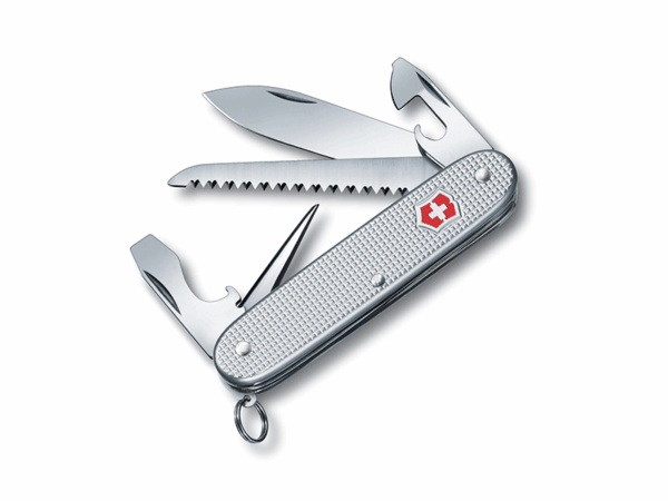 mittleres Taschenmesser Farmer Alox silber