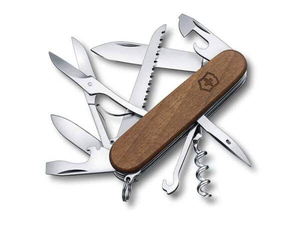 Großes Taschenmesser Huntsman Wood Holzschale braun