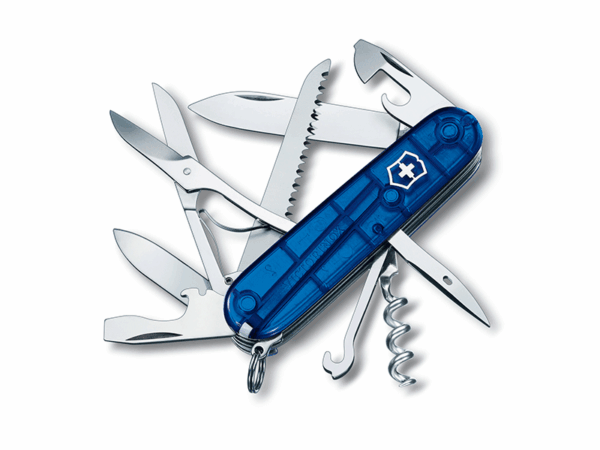 Mittleres Taschenmesser Huntsman blau transparent