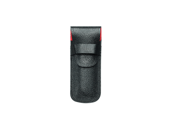 Etui Leder-Etui schwarz rot für kleine Taschenmesser