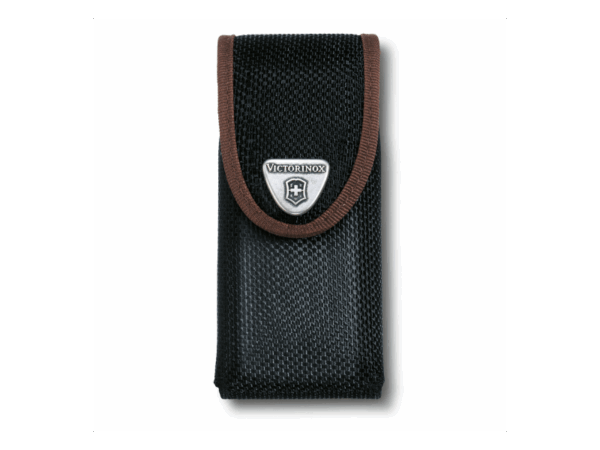 Nylon Gürtel Etui für Swiss Tool X mit Ratsche in schwarz mit braunem Rand