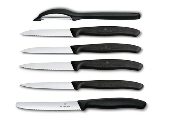 Swiss Classic Gemüsemesser Set 6 teilig in schwarz