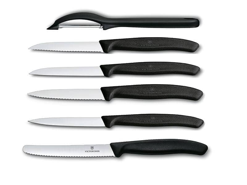 Gemüsemesser Set 6-teilig Swiss Classic in schwarz