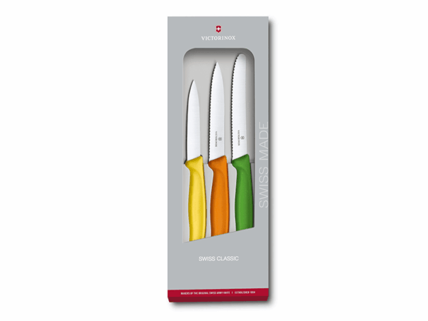 Gemüsemesser Set Swiss Classic 3-teilig (gelb/orange/grün)