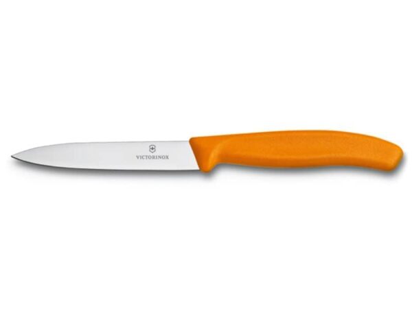 Gemüsemesser Swiss Classic 8cm mit Spitzklinge und orangem Griff