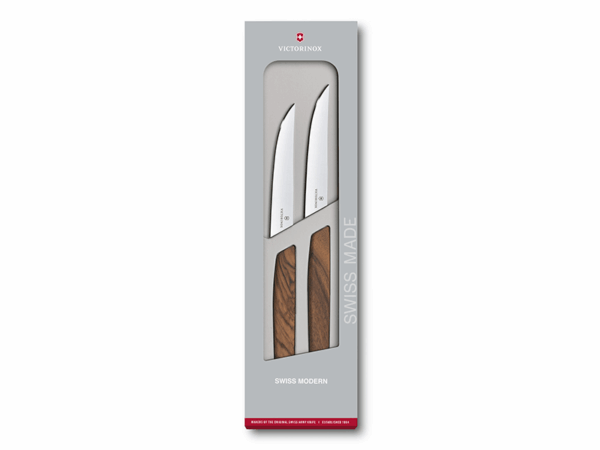 2teiliges Steakmessser Set Swiss Modern mit Holzgriff in Geschenkverpackung