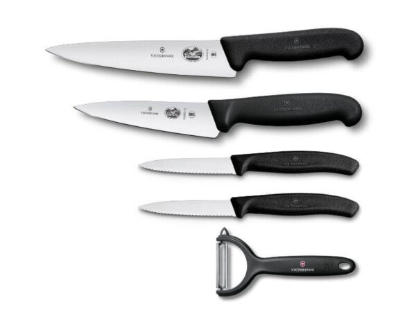 Küchenmesser Set 5-teilig schwarzem Griff