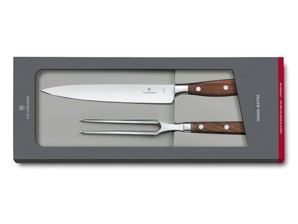 Geschmiedetes Tranchierset 2-teilig Grand Maître Rosewood mit braunem Holzgriff in Geschenkverpackung