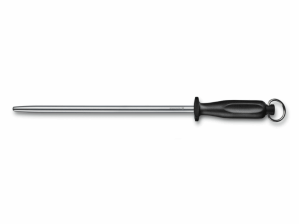 Abziehstab rund 30 cm poliert schwarz Vorderseite