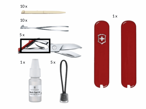 Ersatzteilset klein für Classic Taschenmesser weiß grau