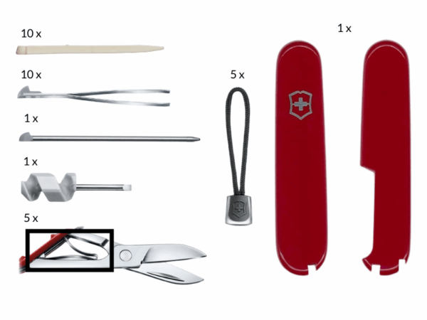 Ersatzteile Set mittlere Taschenmesser weiß grau