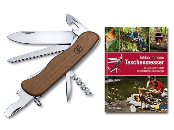 grosses Taschenmesser forester wood mit Schnitzbuch