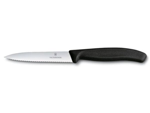 Gemüsemesser schwarz Wellenschliff