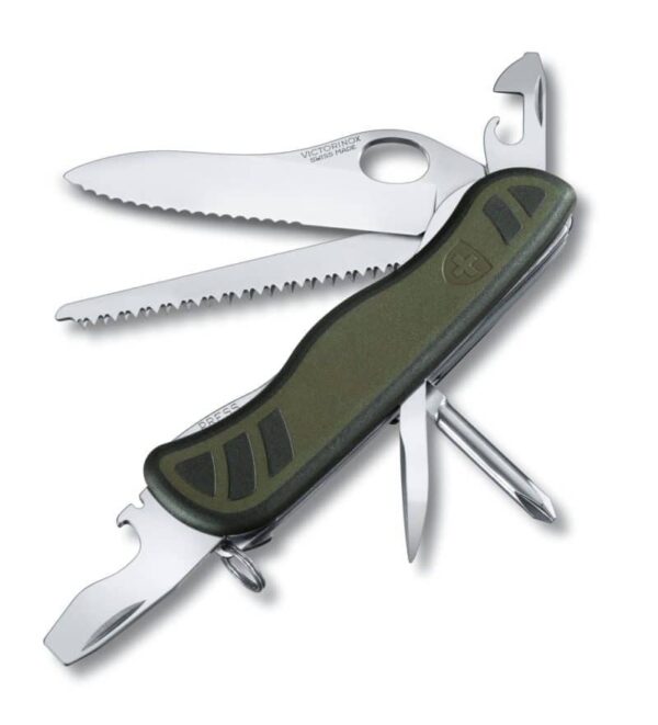 Großes Taschenmesser Schweizer Soldatenmesser grün schwarz