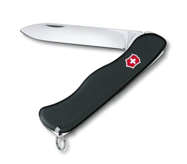 großes Taschenmesser Sentinel glatte Klinge schwarz