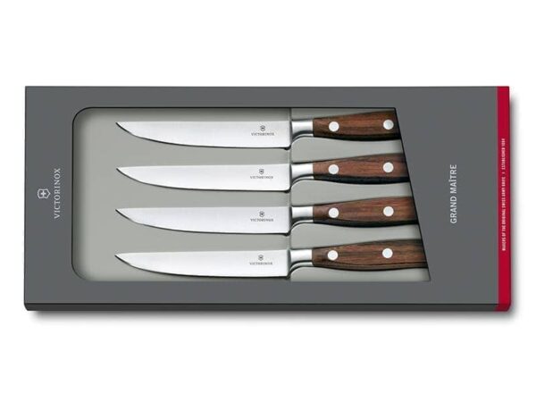 Grand Maitre Rosewood Steakmesser-Set Holzgriff braun Geschenkverpackung