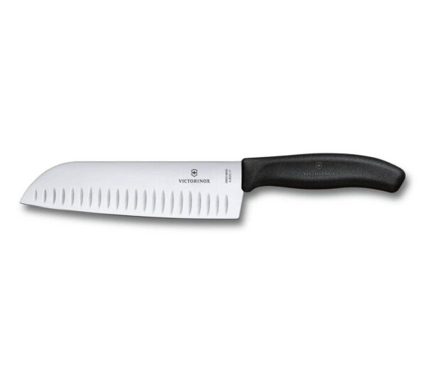 Santokumesser mit Kullenschliff Swiss Classic schwarz