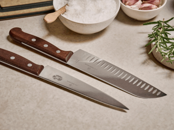 küchenmesser der holz kollektion tranchiermesser und santokumesser mit kullenschliff